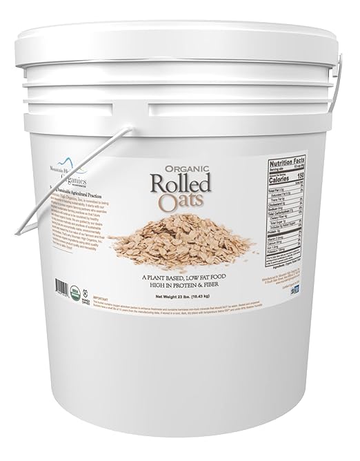 Mountain High Organics - Certified Organic Rolled Oats 6 Gallon/23lb Bucket