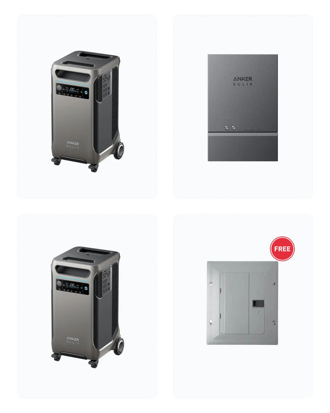 2 × Anker SOLIX F3800 - (12kW | 7.68kWh) + Smart Home Power Kit