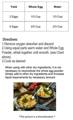 Fresh and Honest Foods Dehydrated Whole Eggs 40oz - #10 Can (94 Servings)