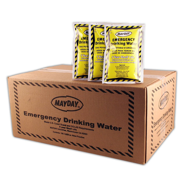 Mayday Water Pouch - Emergency Water Supply - 4.2 Oz/125Ml 100 Pack
