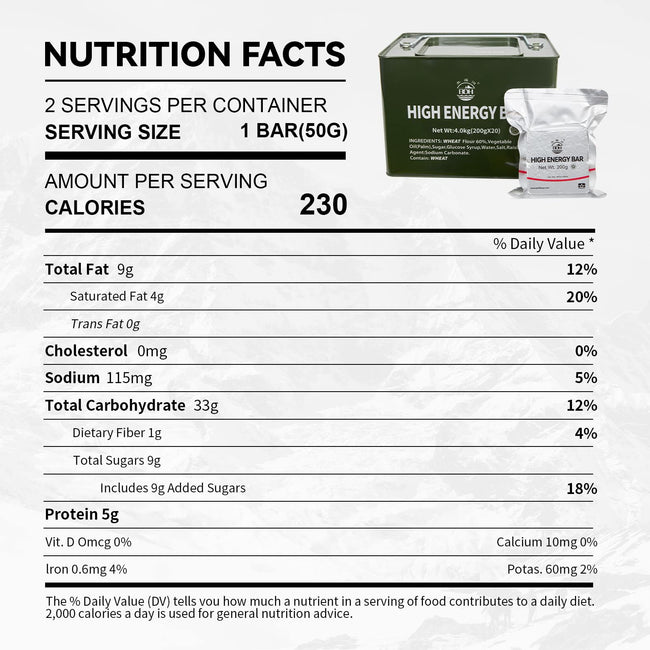 High Energy Ration Bars with Tin Box (20 Pack)