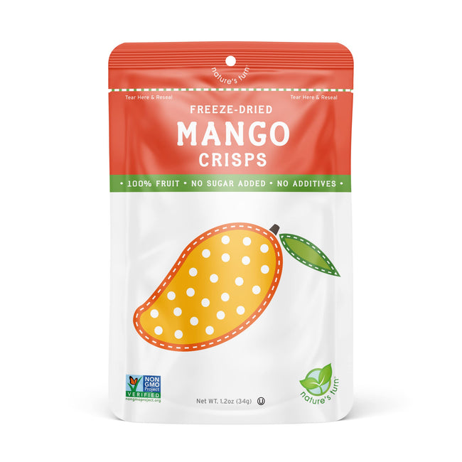 Nature’s Turn Freeze-Dried Fruit Snacks, Mango Crisps - Pack of 6 (1.2 oz Each)