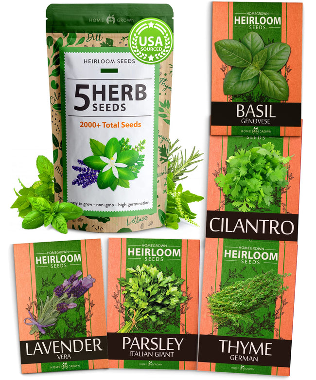 Home Grown Brand, Non-GMO, Heirloom Herbs (5 Varieties)