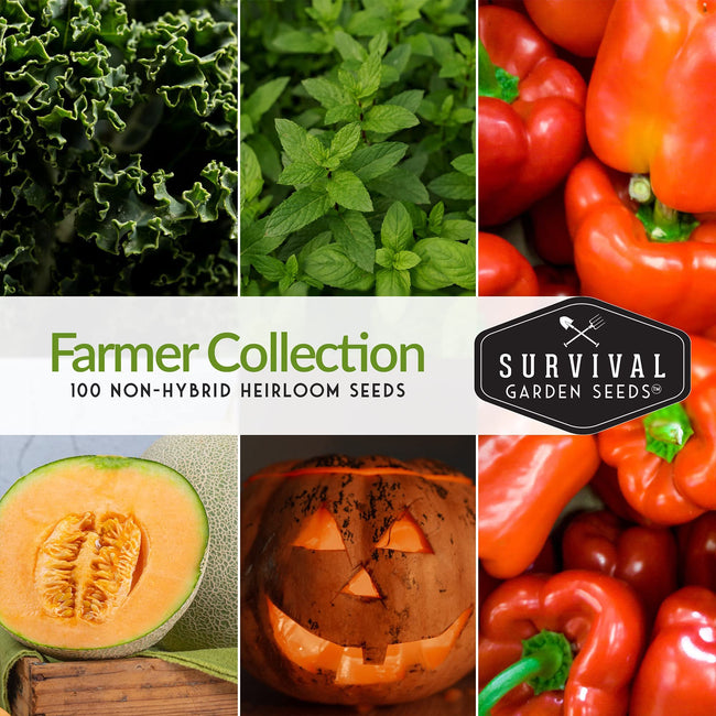 Survival Garden Seeds Farmer Seed Vault - 100 Seed Varieties