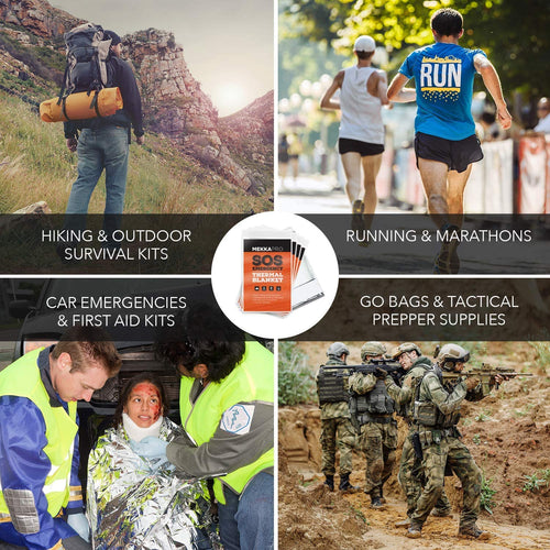 MekkaPro - SOS Emergency Thermal Blanket - 4 Pack