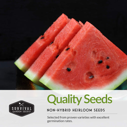 Survival Garden Seeds, Tri-Color Watermelon Seeds Collection (3 Pack)