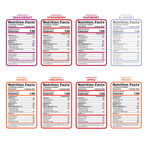 Nature’s Turn Freeze-Dried Fruit Snacks, Superfruit Variety - Pack of 8 (1.2oz Each)
