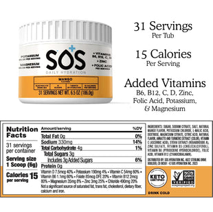 SOS Hydration - Mango - 31 Serving