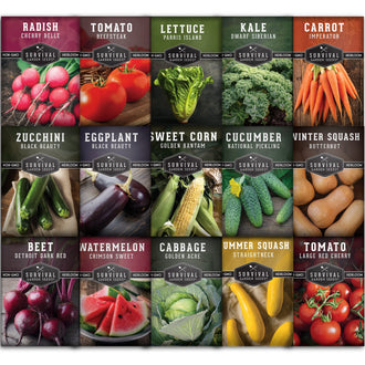 Survival Garden Seeds Vegetable Garden Collection 15 Heirloom Vegetables Seed Varieties