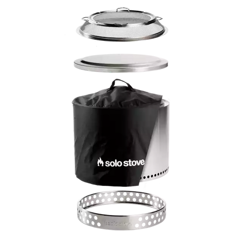 Solo Stove Stainless Steel Bonfire Backyard Bundle 2.0 - Portable & "Smokeless"