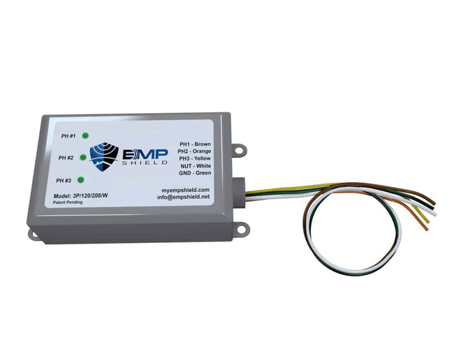 EMP Shield 3 Phase 120-208 Volt AC EMP, CME, and Lightning Protection (3P-120-208-W)