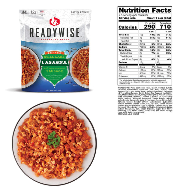ReadyWise - Still Lake Lasagna with Sausage - 6 Pack