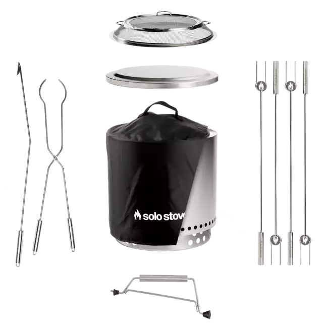 Solo Stove Stainless Steel Ranger Ultimate Bundle 2.0 - Portable & "Smokeless"