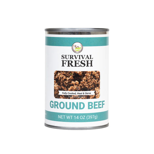 Survival Fresh Meats - Ground Beef Canned Meat 14 oz Cans - Case of 12