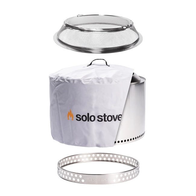 Solo Stove Yukon 1.0 Backyard Bundle - Stainless Steel Fire Pit - 27" Diameter - Portable & "Smokeless"