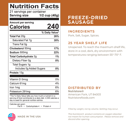 Sausage Crumbles Freeze Dried - #10 Can