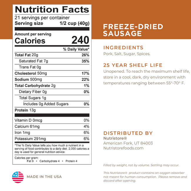 Sausage Crumbles Freeze Dried - #10 Can