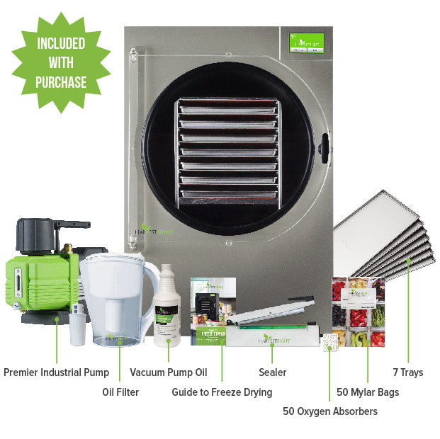 Harvest Right - X-LARGE HOME FREEZE DRYER STAINLESS STEEL 7 TRAY W MYLAR STARTER KIT