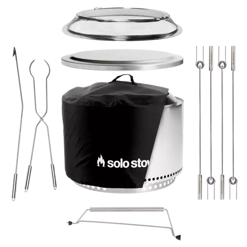 Solo Stove Stainless Steel Yukon Ultimate Bundle 2.0 - Portable & "Smokeless"