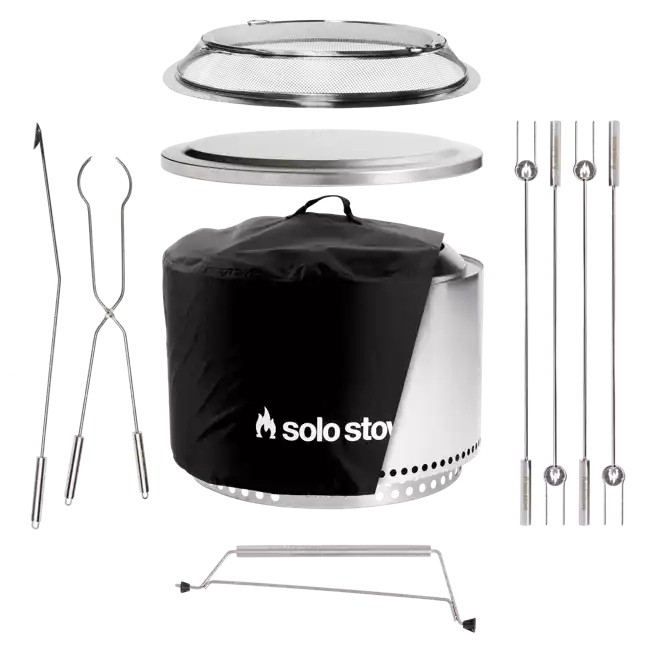 Solo Stove Stainless Steel Yukon Ultimate Bundle 2.0 - Portable & "Smokeless"
