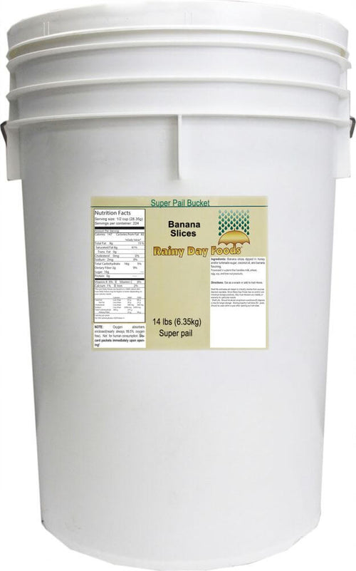 Rainy Day Foods Honey-Coated Banana Slices 5 Gallon 14 lb. Super Pail - 224 Servings