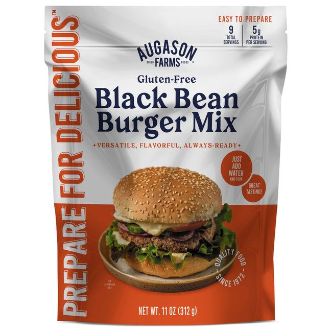 Gluten Free Black Bean Burger Mix Pouch, 9 Servings