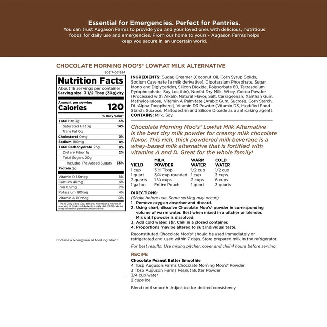 Chocolate Morning Moo's Milk Alternative Pouch, 16 Servings