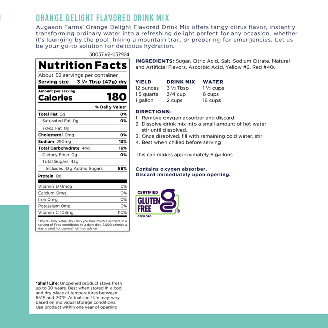 Orange Delight Drink Mix Can, 52 Servings