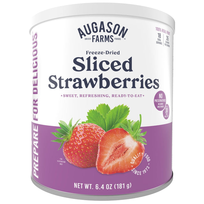 Freeze Dried Sliced Strawberries Can, 18 Servings