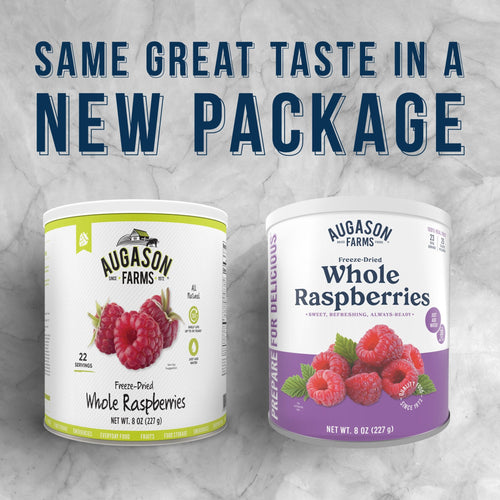 Freeze Dried Whole Raspberries Can, 23 Servings