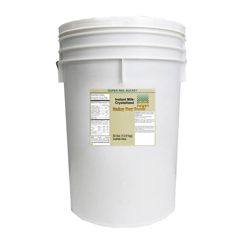 Rainy Day Foods - Instant Milk (Non-Fat) 5 Gallon, 25 lbs Super Pail - 493 Servings