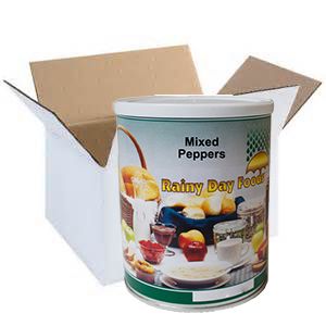 Rainy Day Foods Non-GMO Dehydrated Mixed Peppers (Red and Green) #2.5 Cans - 6 Pack