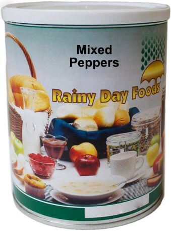 Rainy Day Foods Non-GMO Dehydrated Mixed Peppers (Red and Green) #2.5 Cans - 6 Pack