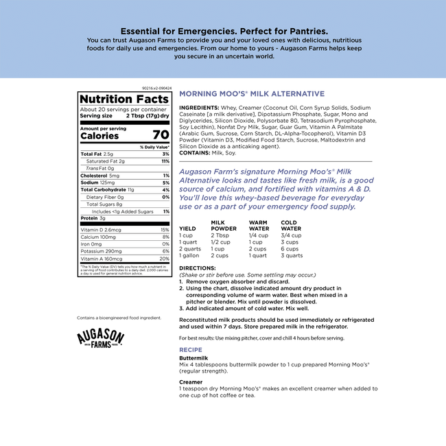 Morning Moo’s Milk Alternative Pouch, 20 Servings