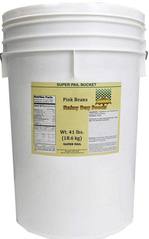 Rainy Day Foods Pink Beans 5 Gallon 34 lb. Super Pail - 146 Servings