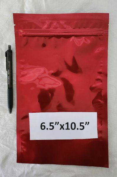 Rainy Day Foods - Mylar Bag Red W/Zip Lock 6.5" X 10.5"
