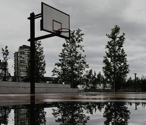 Flooded basketball court-overlay