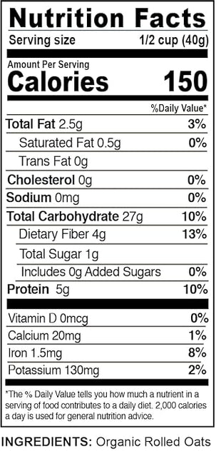 Mountain High Organics - Certified Organic Rolled Oats 6 Gallon/23lb Bucket