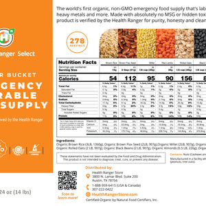 (536 Servings) Ranger Bucket Set - Organic Emergency Storable Food Supply (A26 + B19)