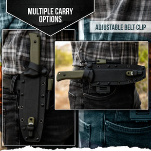 The Congo D2 Steel Bushcraft Survival Knife Gift Set (Black Blade + Green Handle)
