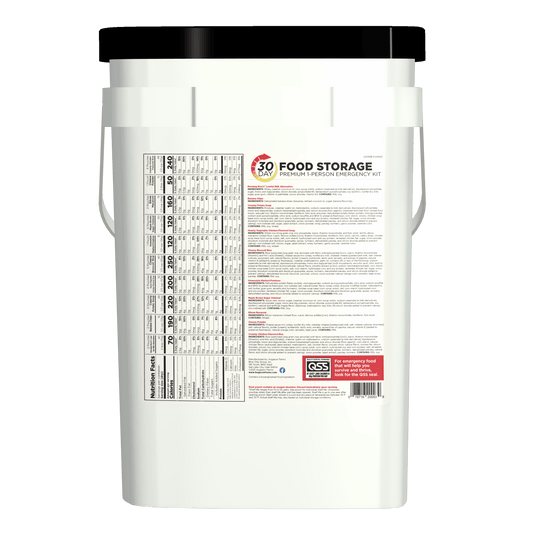 30-Day 1-Person Premium Emergency Food Supply Kit, Extra Calories Per Day, 307 Servings