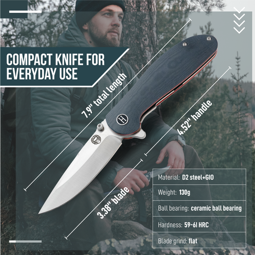 The Straight Back Folding Pocket Knife Giftset for Men and Women (Grey and Red)