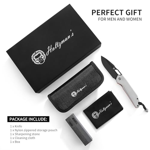 The Sentinel Folding Knife Giftset (black blade+dark grey/red liner G10 handle)