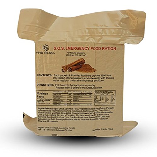Sos Food Rations SOS Food Labs - Emergency Ration Bars Cinnamon and Coconut 3 Day / 72 ...
