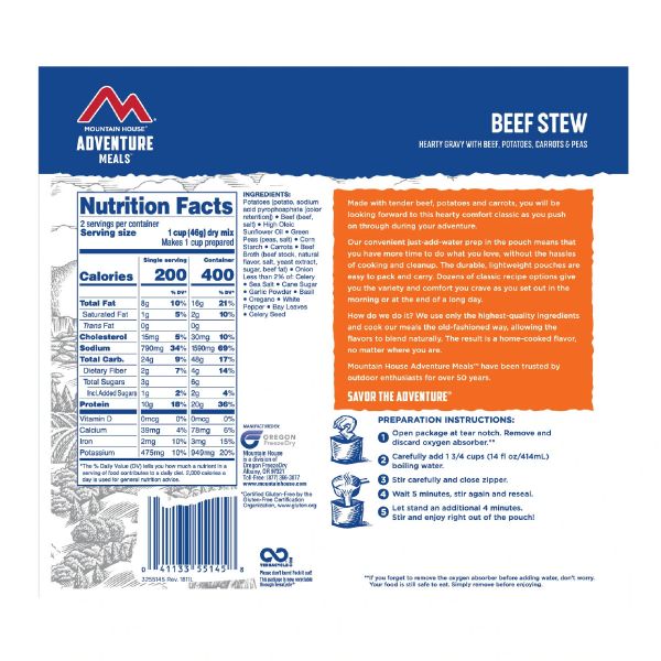 Mountain House - Beef Stew Mylar Pouch