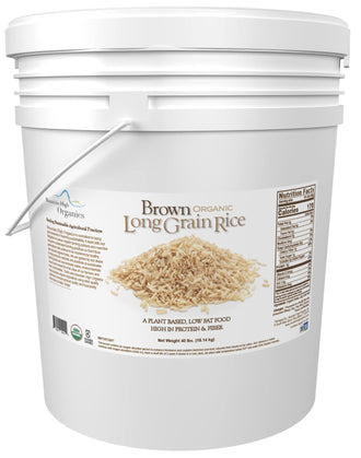 Mountain High Organics - Certified Organic Brown Long Grain Rice 6-Gallon/40lb Bucket