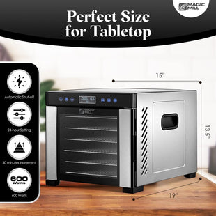 Magic Mill Food Dehydrator Machine With 7 Stainless Steel Trays