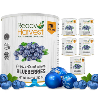 Ready Harvest Freeze-Dried Blueberries - 30 Year Shelf Life - Six #10 Cans