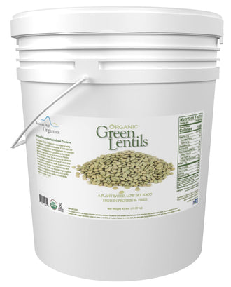 Mountain High Organics - Certified Organic Green Lentils 6 Gallon/40lb Bucket