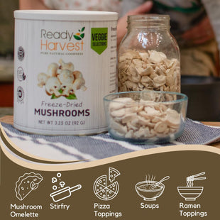Ready Harvest Freeze-Dried Mushrooms #10 Cans - 6 Pack